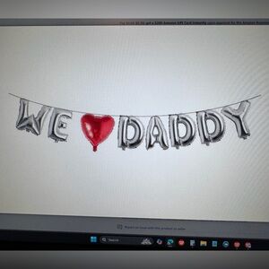 Silver and Red Balloon Banner